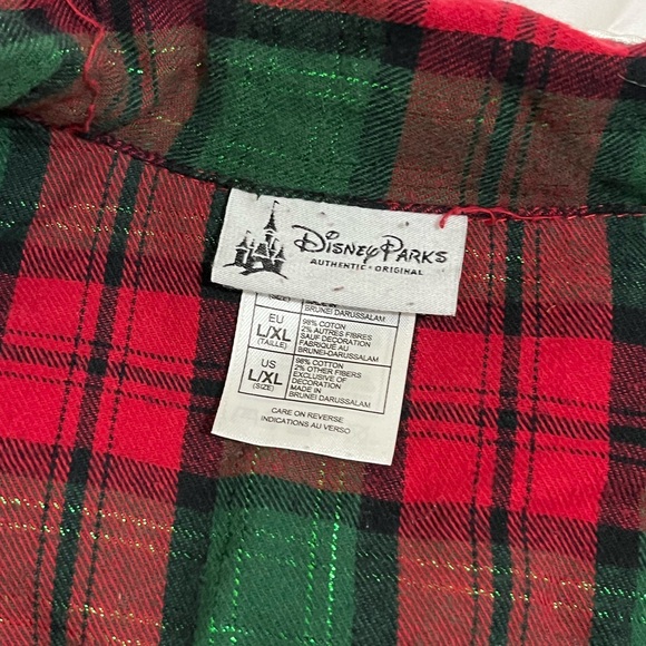Walt Disney Parks Red and Green Plaid Minnie Mouse Nightgown Women’s Size L/XL - Picture 3 of 4
